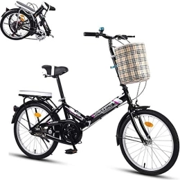 WJJ Bike WJJ 20-Inch Folding Bike, Portable 7-Speed Lightweight Carbon Steel Frame Bicycle for Adults, Foldable Bicycle Great for City Riding And Commuting, A