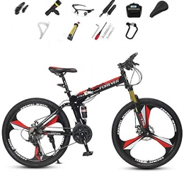 WJJH Bike WJJH Bicycle Mountain Bike Folding Bikes, 26Inch 24-Speed Double Disc Brake Full Suspension Anti-Slip, Lightweight Frame, Commuting / School / Outdoor, A