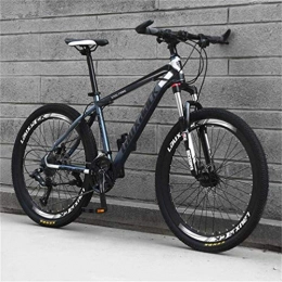 WJSW Folding Bike WJSW Dual Suspension Mountain Bikes, 26 Inch High-carbon Steel City Off Road Bicycle (Color : Black ash, Size : 21 speed)