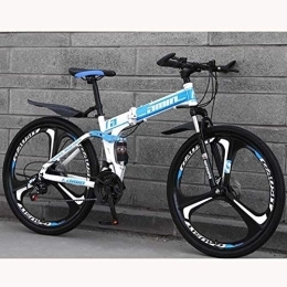 WJSW Bike WJSW Foldable Mountain Bike Bicycle for Adults men and women, High-carbon Steel MBT Bike, Full suspension Shock-absorbing front fork, Dual disc brakes