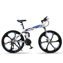 WJSW Folding Bike WJSW Unisex Bicycles 26" 27-Speed Folding Mountain Trail Bicycle Compact Bike Drivetrain for Adult YouthBoys and Girls