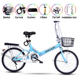WLGQ Bike WLGQ 20 inch Folding Bike Gearbox, City Student Commuter Car, Shock Absorber Bicycle for Men and Women, Folding Bicycle with double disc brake, Adult bicycle