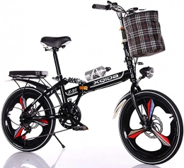 WLGQ Folding Bike WLGQ Bike Bicycle Folding Bike 20 Inch Foldable Ultralight Bike Portable Bicycle Shock Absorber with Variable Speed, Non-Slip Road Bike for Adults Children D, 20 in (D 20 in)