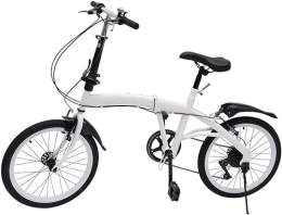 WOLWES  WOLWES Adult Folding Bike, Foldable Bicycle 7-Speed Drivetrain Lightweight Aluminum Frame Portable Folding Bike for Women and Men A, 20in