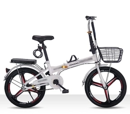 WOLWES Bike WOLWES Folding Bike, Easy Folding City Bicycle High Carbon Steel Frame Mountain Folding Bike Height Adjustable Folding Bicycle for Men Women C, 22in