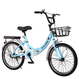 WOLWES  WOLWES Folding City Bike Bicycle, High Carbon Steel City Bike Lightweight Commuter Bike Height Adjustable Folding Bike for Teens, Men Womenwith A, 20in