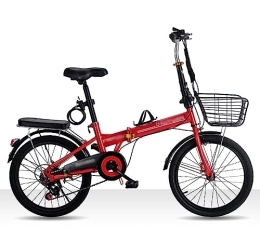WOLWES Folding Bike WOLWES Folding Mountain Bike, Adult Folding Bike, 6 Speed High Carbon Steel Mountain Bicycle Easy Folding City Bicycle Height Adjustable for Men Women C, 22in