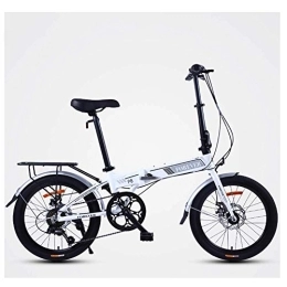 DJYD Bike Women Folding Bike, 20 Inch 7 Speed Adults Foldable Bicycle Commuter, Light Weight Folding Bikes, High-carbon Steel Frame, Pink Three Spokes FDWFN (Color : White)