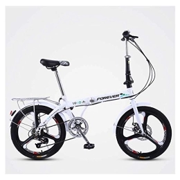 DJYD Bike Women Folding Bike, 20 Inch 7 Speed Adults Foldable Bicycle Commuter, Light Weight Folding Bikes, High-carbon Steel Frame, Pink Three Spokes FDWFN (Color : White Three Spokes)