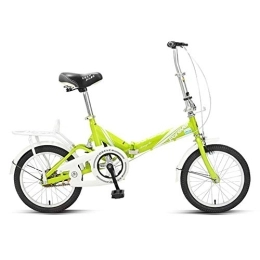 WJSW Folding Bike Women Folding Bike, Adults Mini Light Weight Foldable Bicycle, High-carbon Steel Frame, Front and Rear Fenders, Kids Urban Commuter Bicycle, Cyan, 16 Inches