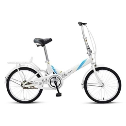 DJYD Folding Bike Women Folding Bike, Adults Mini Light Weight Foldable Bicycle, High-carbon Steel Frame, Front and Rear Fenders, Kids Urban Commuter Bicycle, Cyan, 20 Inches FDWFN (Color : White)