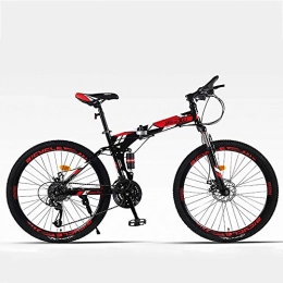 WRJY Foldable Double Shock-absorbing Cross-country Mountain Bike 26-inch High-carbon Steel Double-disc Bicycle, 24-speed/27-speed