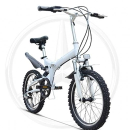WX Bike WX 20 Inch Folding Bicycle, 6-Speed Shift, Strong Earthquake Resistance, Mountain Bike for Men Women Students Child, Lightweight and Easy to Carry, White