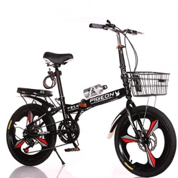 WX Folding Bike WX Folding Bicycle, Ultra-Light Small Mountain Bike, 20-Inch 6-Speed Shift, Suitable for Men, Women, Adults, Students, Child, Black