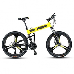 WXXMZY Folding Bike WXXMZY 24-inch 24-speed Folding Mountain Bike Aluminum Alloy, Adult Full Suspension Mountain Bike, Dual-disc Off-road Mountain Bike (Color : Black, Size : 24)