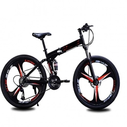 WXXMZY Bike WXXMZY Folding Bikes, Mountain Bikes, 26-inch Mountain Bikes, Cross-country Bikes, Double Shock Absorption, Lightweight Young Students, Adults (Color : Black, Size : 24 inches)