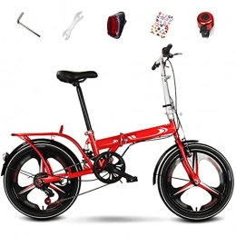 WXXMZY Bike WXXMZY Folding Mountain Bike, 6-speed Unisex Adult Bike, 20-inch Off-road Mountain Bike, Foldable Commuter Bike (Color : Red)