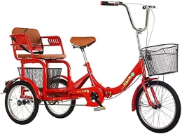 WYCSAD Folding Bike WYCSAD Adult 3 Wheel Tricycle - Bike, Adult Folding Tricycle, 1 Speed Foldable Adult Trike, 16 Inch 3 Wheel Bikes with Low Step-Through, Adjustable Manpower Pedal Bicycle