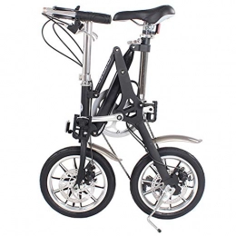 WYFDM Folding Bike WYFDM Bicycles, Aluminum Alloy 14 Inch 16 Inch Folding Bicycle Mini Male And Female Adult Shifting Seconds Folding Bicycle Great for City Riding And Commuting, Black, 14inch