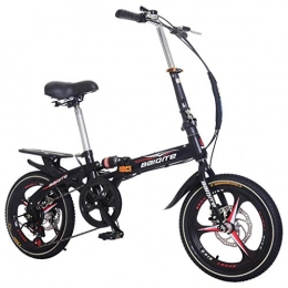 wyzesi Bike wyzesi 20 Inch Lightweight Mini Folding Bike, Small Portable Bicycle Adult Student, Variable Speed Bicycle Double Disc Brake Double Shock Absorption Ultra Light Car, Suitable As (Black)