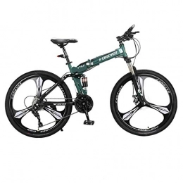 WZB Folding Bike WZB 26 inch Mountain Bike, 27 speed, Unisex, Shimano Steel Stronger Frame Disc Brake, Green