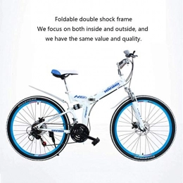 WZB Folding Bike WZB Mountain Bike, 26'' wheel Lightweight Steel Frame 21 Speeds SHIMANO Disc Brake, Black, 24