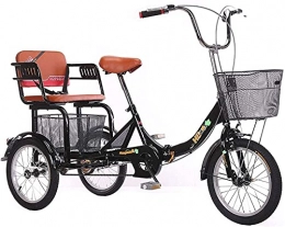 XBR Anti-Collision Adult 3 Wheel Tricycle - Trike Cruiser Bike, Folding Trike Adult Tricycle Seniors 3 Wheel Bike 16 Inch Three-Wheeled Bicycle with Large Shopping Basket Exercise Pedal