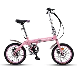 XBSXP Folding Bike XBSXP Foldable Bicycle, Single Speed Small Portable Ultra Light Mechanical Disc Brake and Carbon Steel Folding Bike with Pedals Adult Student Children