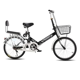 XBSXP Folding Bike XBSXP Variable Speed Folding Bicycle with Basket Lightweight Shock Absorber Foldable Bike for Student Men Women 20 Inch Folding Bicycle - 4 Color