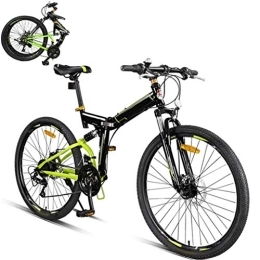 XHLLX Bike XHLLX 26" Foldable Bicycle 24-Speed Folding Mountain Bike, Unisex Lightweight Commuter Bike, Double Disc Brake, MTB Full Suspension Bicycle, A