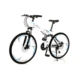 XIANGDONG Folding Bike XIANGDONG 26-inch Six Knife Wheels, 21-speed Folding Compact Bicycle, Dual Resolution Disc Brakes, City Commuter Bicycles, Unisex