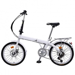 XIANGDONG Bike XIANGDONG Mountain Bike Folding Bike White Suitable 7 Speed, Adjustable Seat, Outdoor Garden Balance ​Training ​Wheel, For Mountains And Roads