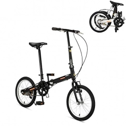 XIAOFEI Bike XIAOFEI Mountain Bike Folding Bike Bicycle Thick Tire, 16 Inch Single Speed Folding Bike Adult Travel Bicycle, Adult Universal City Portable Bike For Woman, Black, 16