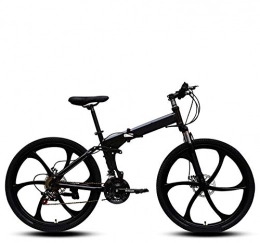 XIAOHUA Bike XIAOHUA-UK Road bikes for men and women, adults only, road racing, mountain folding bike, six-cutter wheel, 26-inch variable speed double shock absorption (Color : Black, Size : L)
