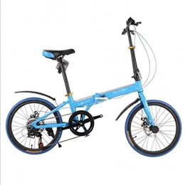 Xiaoping Folding Bike Xiaoping 20 inch 16 inch aluminum alloy folding car 7 speed disc brake folding bicycle youth bicycle sports bicycle leisure bicycle (Color : Blue, Size : 20 inches)