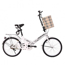Xiaoping Bike Xiaoping Small work portable adult ladies folding bicycle multi-functional student bicycle girls walking bicycle (Color : White)