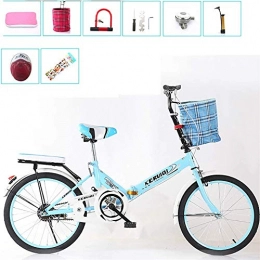 XICI Folding Bicycle Small Student Male Bicycle Folding Bicycle Bike Carrier,Folding Bicycle Women'S Light Work Adult Adult Ultra Light Variable Speed Portable Adult 16/20 Inch