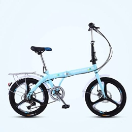 Xilinshop Bike Xilinshop Adult Folding Bikes Foldable Bicycle Ultra Light Portable Variable Speed Small Wheel Bicycle -20 Inch Wheels Mountain Bike (Color : Blue)