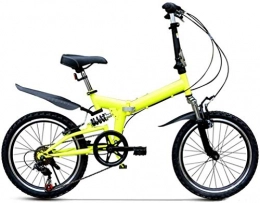 XIN Bike XIN 20in Folding Bike Bicycle 6 Speed Adult Student Outdoors Sport Mountain Cycling Ultra-light Portable Foldable Bike for Men Women Lightweight Folding Casual Damping Bicycle (Color : Yellow)