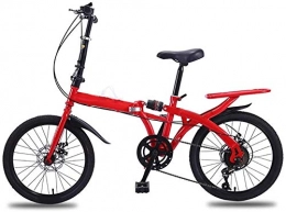 XIN Bike XIN 20in Folding Bike Bicycle Adult Student Outdoors Sport Mountain Cycling High Carbon Steel Ultra-light Portable Foldable Bike for Men Women Lightweight Folding Casual Damping Bicycle (Color : Red)