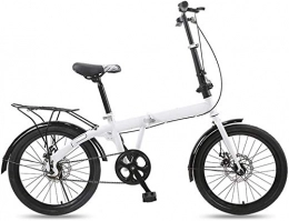 XIN Folding Bike XIN 20in Folding Bike Bicycle Cruiser Single Speed Adult Student Outdoors Sport Cycling Ultra-Light Portable Foldable Bike for Men Women Lightweight Folding Casual Damping Bicycle (Color : White)