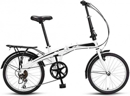 XIN Folding Bike XIN 20in Folding Bike Mountain Cruiser Bicycle 7 Speed Adult Student Outdoors Sport Cycling Portable Foldable Bike for Men Women Lightweight Folding Casual Damping Bicycle (Color : White)