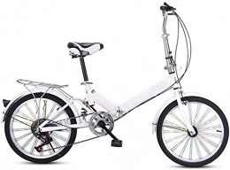 XIN Bike XIN 20in Folding Mountain Bike Bicycle Adult Student Outdoors Sport Cycling Portable Variable Speed Folding Bike for Men Women Lightweight Folding Casual Damping Bicycle (Color : White)