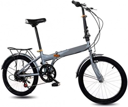 XIN Bike XIN 6 Speed Folding Bike Mountain Cruiser Bicycle 20in Adult Student Outdoors Sport Cycling Portable Foldable Bike for Men Women Lightweight Folding Casual Damping Bicycle (Color : Gray)