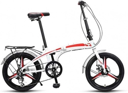 XIN Folding Bike XIN Folding Bike 20in Mountain Bicycle Cruiser 7 Speed Adult Student Outdoors Sport Cycling Ultralight Portable Foldable Bike for Men Women Lightweight Folding Casual Damping Bicycle (Color : Red)