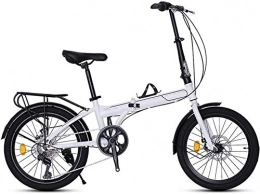 XIN Bike XIN Folding Bike Bicycle Cruiser 7 Speed Adult Student Outdoors Sport Mountain Cycling 20in Ultralight Portable Foldable Bike for Men Women Lightweight Folding Casual Damping Bicycle (Color : White)