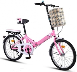 XIN Bike XIN Folding Bike Compact Mountain Bicycle 16in Adult Student Outdoors Sport Cycling Ultra-light Portable Foldable Bike for Men Women Lightweight Folding Casual Damping Bicycle (Color : Pink)