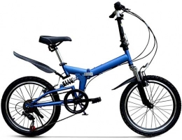 XIN Bike XIN Folding Bike Mountain Bicycle Cruiser 20in Adult Student Outdoors Sport Cycling 6 Speed Ultra-light Portable Foldable Bike for Men Women Lightweight Folding Casual Damping Bicycle (Color : Blue)