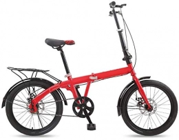 XIN Bike XIN Folding Mountain Bike Bicycle 20in Single Speed Adult Student Outdoors Sport Cruiser Cycling Portable Foldable Bike for Men Women Lightweight Folding Casual Damping Bicycle (Color : Red)
