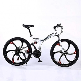 XINGXINGNS Folding Bike XINGXINGNS 24 Inch Carbon Steel Mountain Bike, Double Disc Brake Shock Absorption Shifting Soft Tail Folding 21 Speed Bicycle with Disc Brakes and Suspension Fork, 24inchs21speed